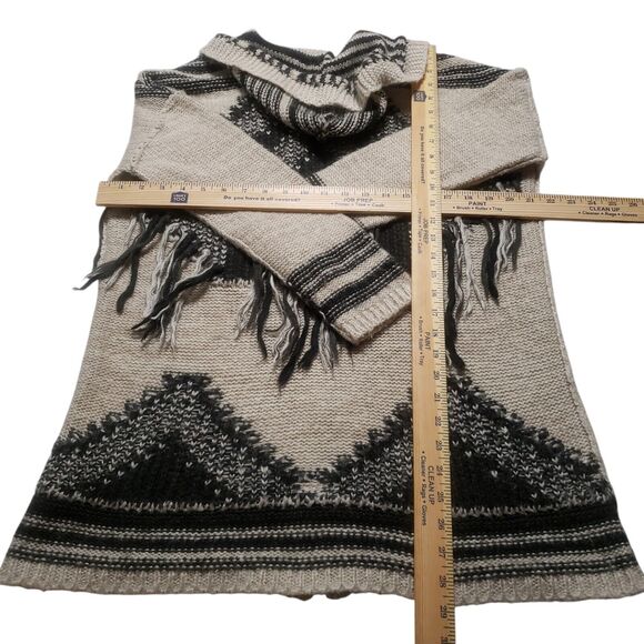 RDI Oversized Aztec Fringe Cardigan Sz SP | Boho Hoodie Sweater Western Knitwear - Picture 3 of 7